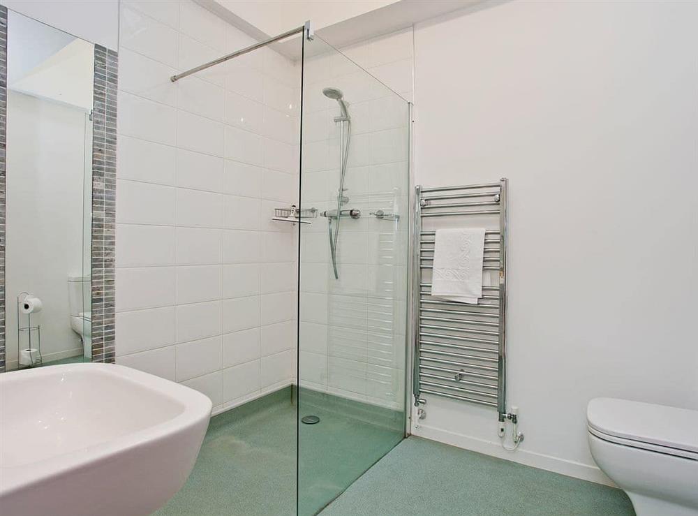 Downstairs shower room at Greenbanks in Chesil Beach, near Abbotsbury, Dorset