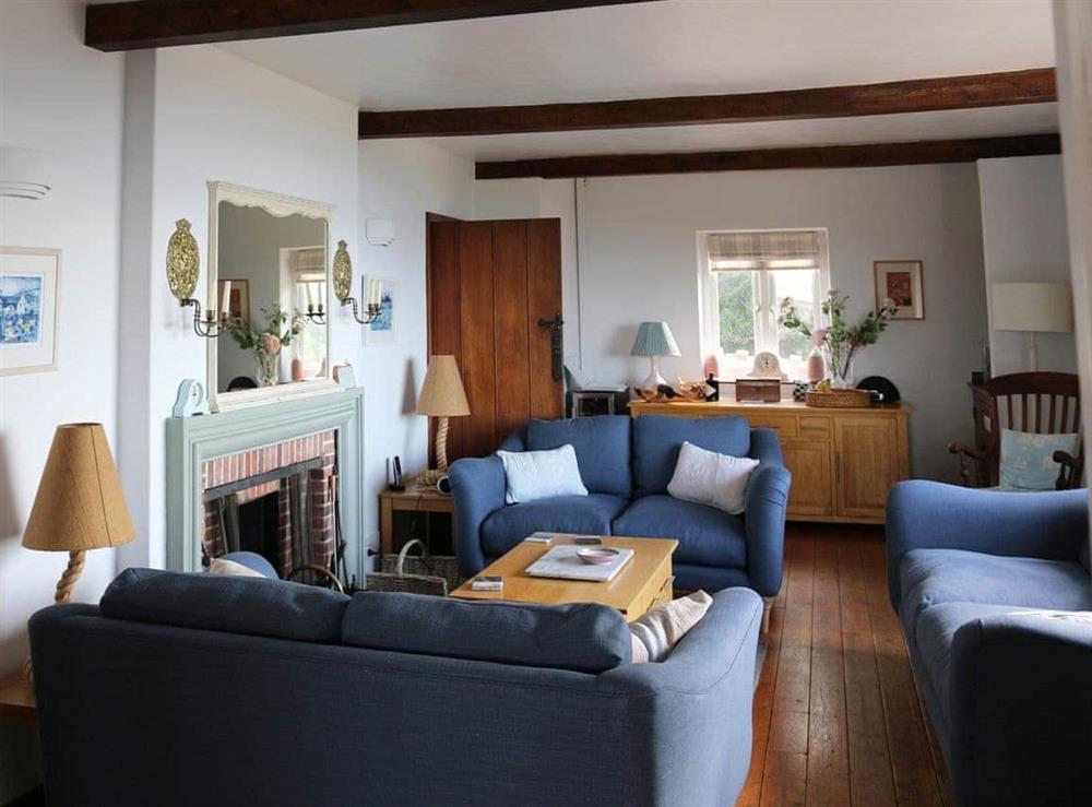 Living room at Greenbanks in Chesil Beach, near Abbotsbury, Dorset