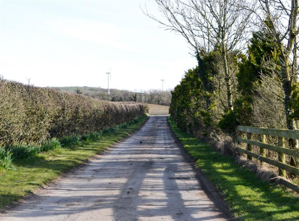 Road to the property at Greengill Farm Barn in Greengill, near Wigton, Cumbria