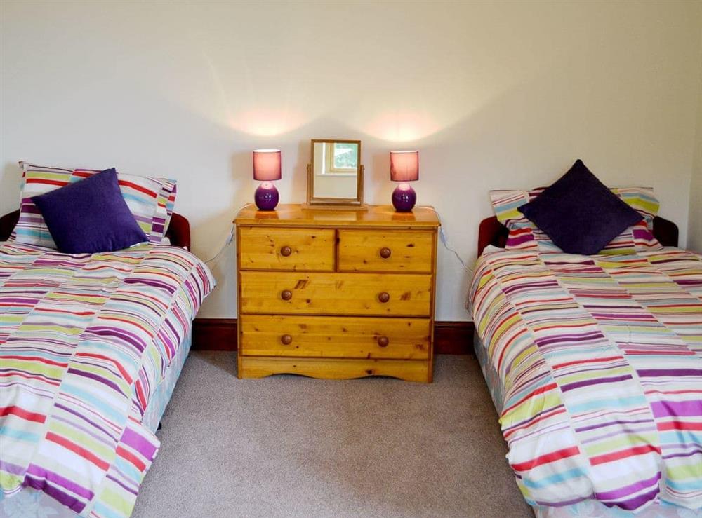 Twin bedroom at Greenmeadow Bungalow in Llanon, near Aberaeron, Dyfed
