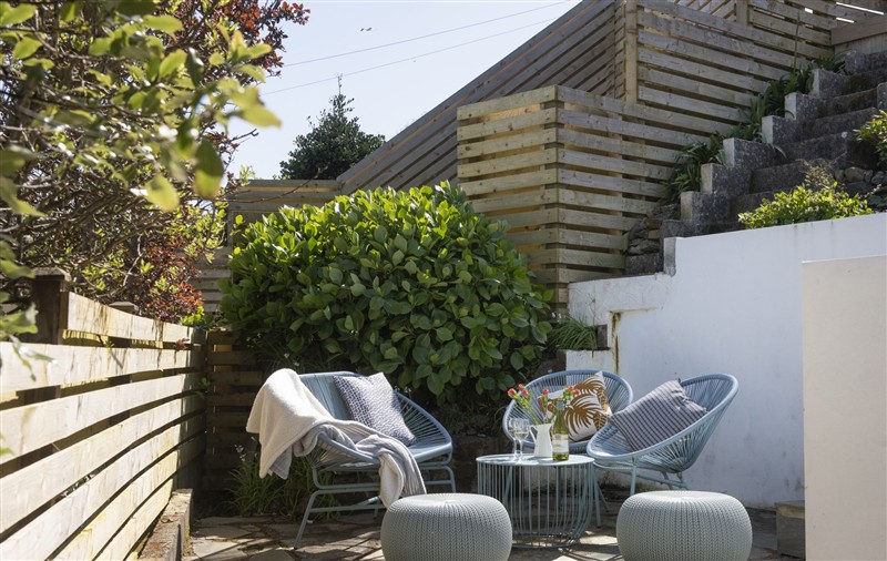 Outside at Greensleeves, Cornwall