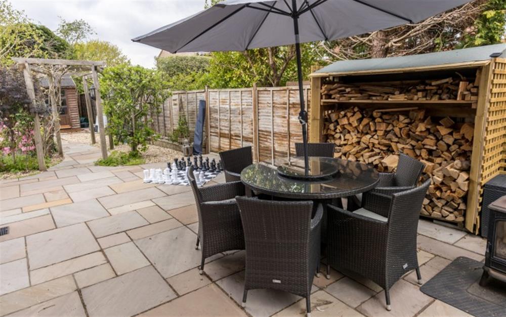 Enjoy a cup of tea on the patio at Greenwood in Brockenhurst