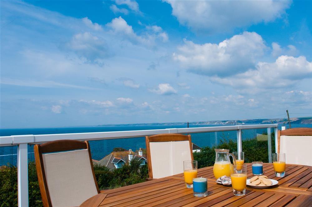 Superb decked balcony with stunning views at Greystone in Hope Cove, Kingsbridge