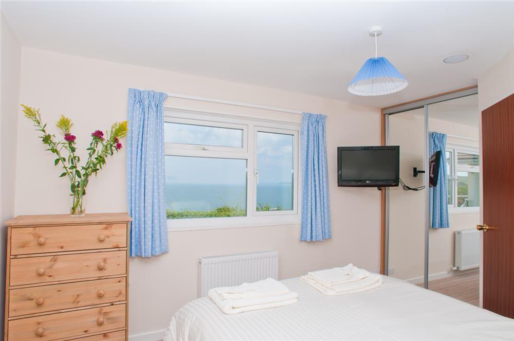 The main bedroom has lovely views at Greystone in Hope Cove, Kingsbridge
