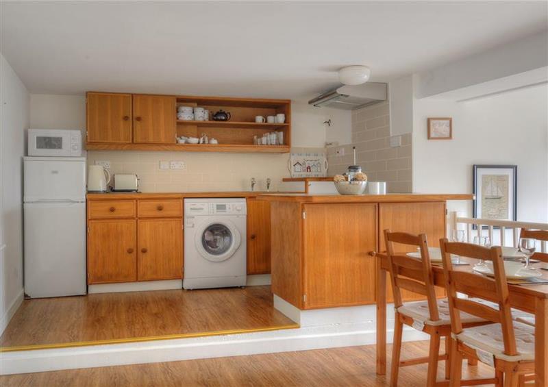 This is the kitchen at Greystones Flat, Lyme Regis