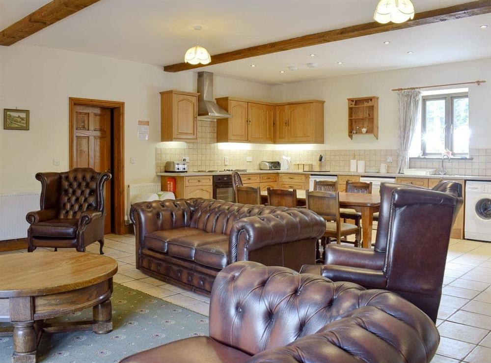 Well presented open plan living space at Grisedale Coach House in Threshfield, near Grassington, North Yorkshire