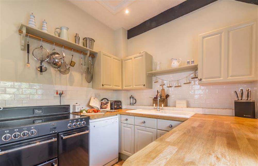 First floor: Kitchen with range-style cooker at Grooms Cottage (Brancaster), Brancaster near Kings Lynn
