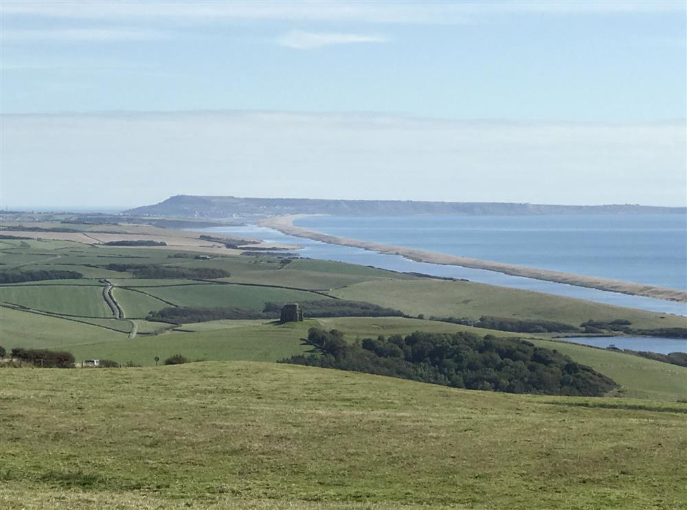 The view across The Fleet to the Isle of Portland