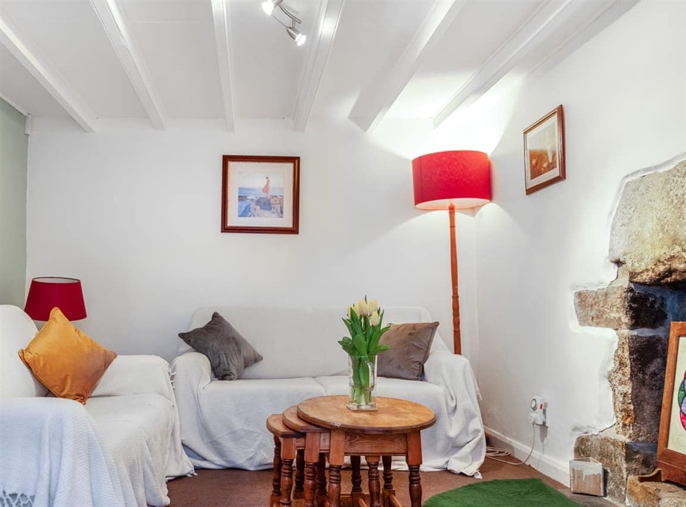 Living area at Gull Cottage in Penzance, Cornwall
