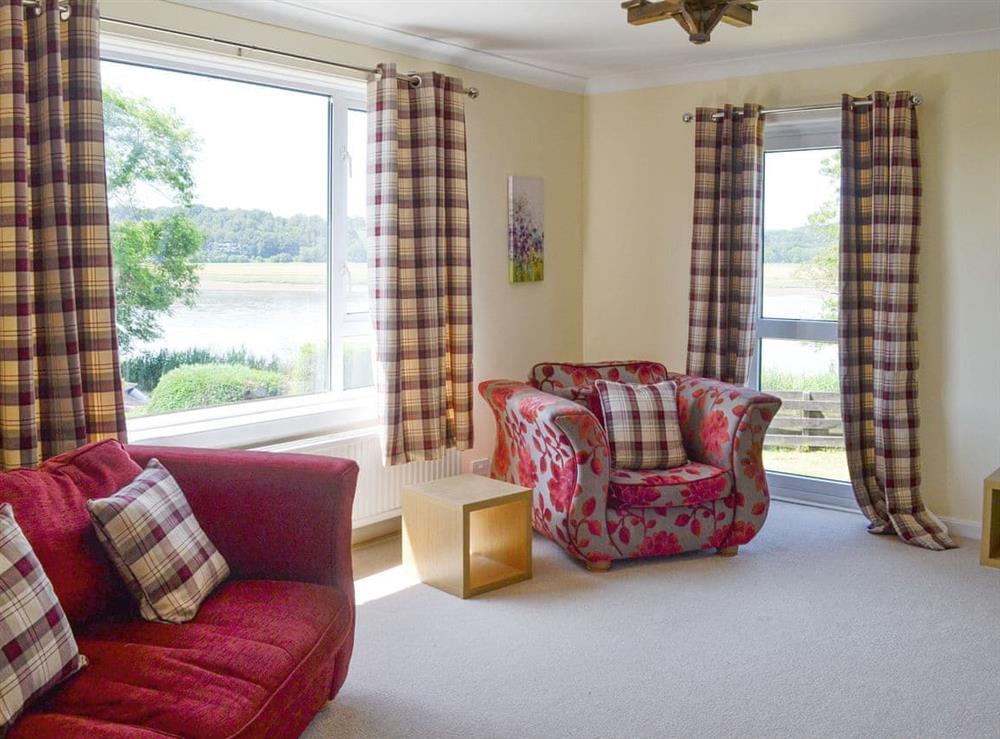 Light and airy living room at Gullsway in Glencaple, near Dumfries, Dumfriesshire