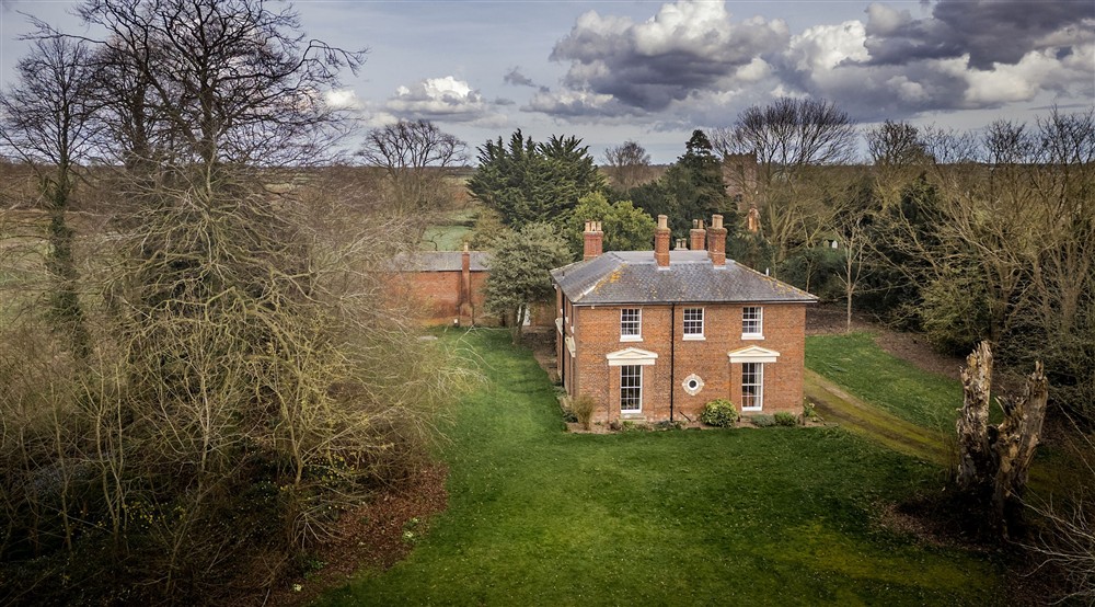 An aerial view of Gunby Old Rectory, Lincolnshire at Gunby Old Rectory in Skegness, Lincolnshire