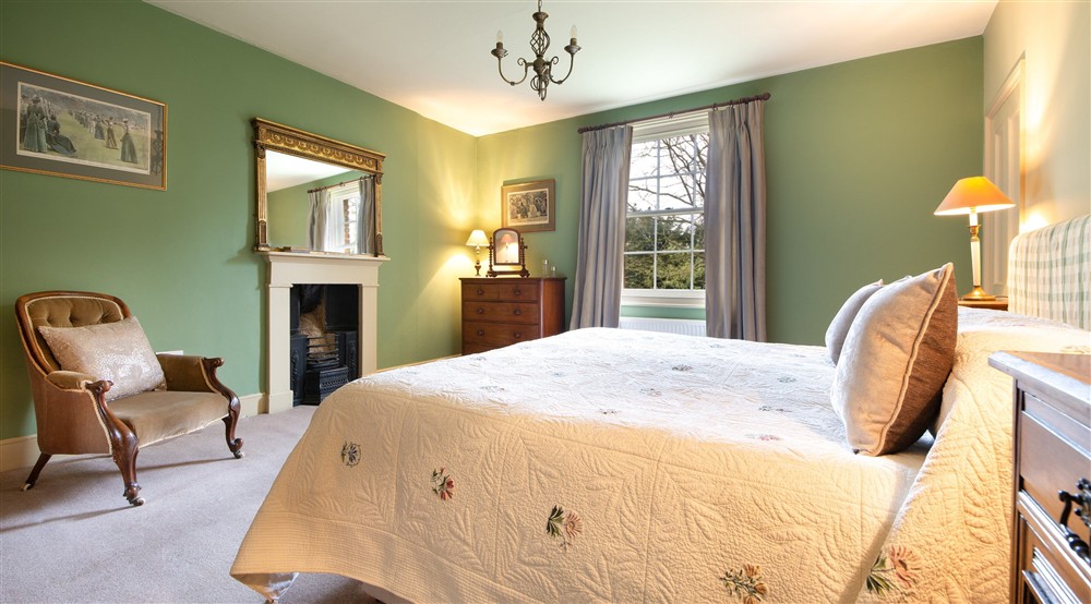 The double bedroom with en-suite bathroom at Gunby Old Rectory in Skegness, Lincolnshire