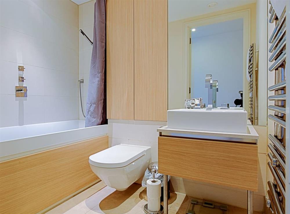 Bathroom with shower over bath at No.1 The One Bedroom A, 