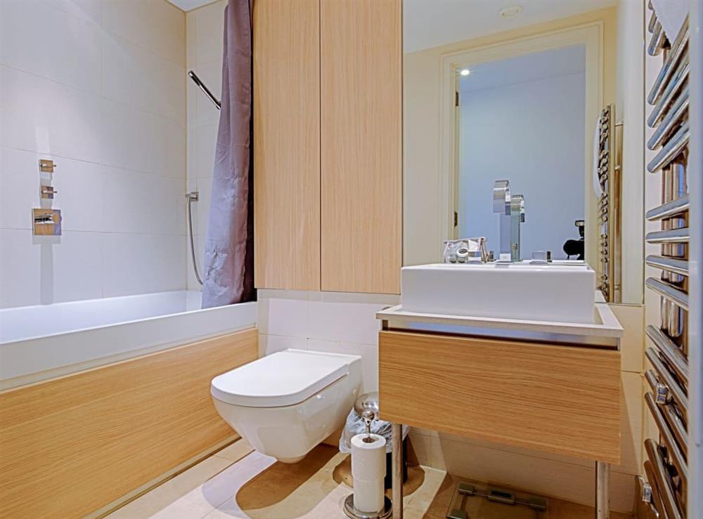Bathroom with shower over bath at No.1 The One Bedroom Balcony View A, 