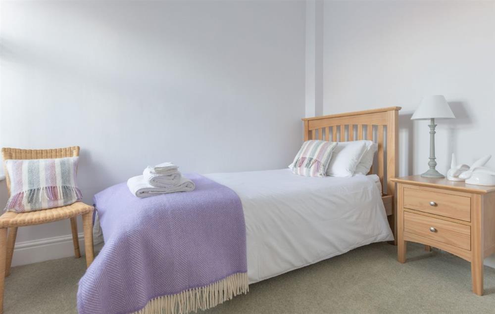 Bedroom with 3’ single bed at Gurnard Cottage, St Catherines Lighthouse