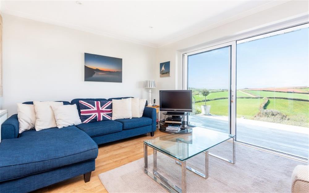Living area with far-reaching views at Guyscliff in Salcombe