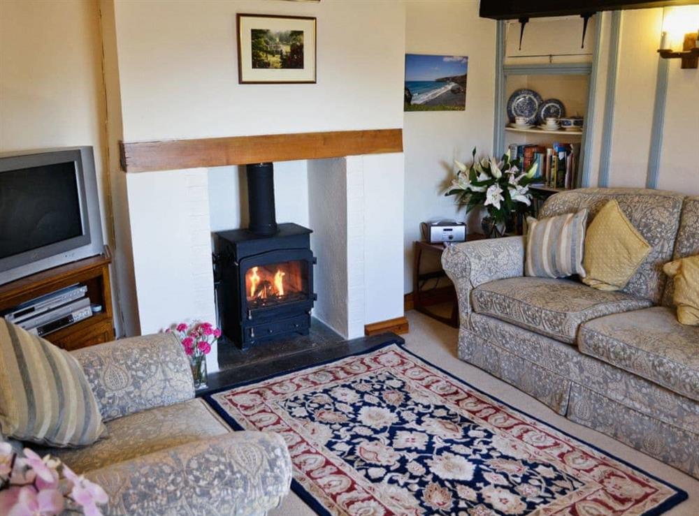 Living room at Gwelmor in Charlestown, St Austell, Cornwall., Great Britain