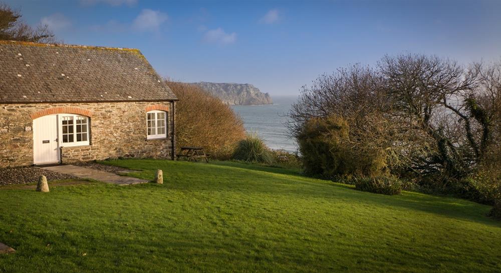 The exterior and view from Dairy Cottage, Roseland, Cornwall at Gwendra Dairy Cottage in Truro, Cornwall