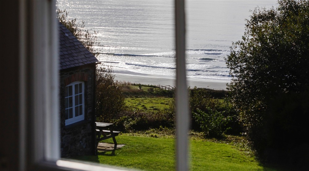A view of the beach from the window of Gwendra Granary, Cornwall at Gwendra Granary in Truro, Cornwall