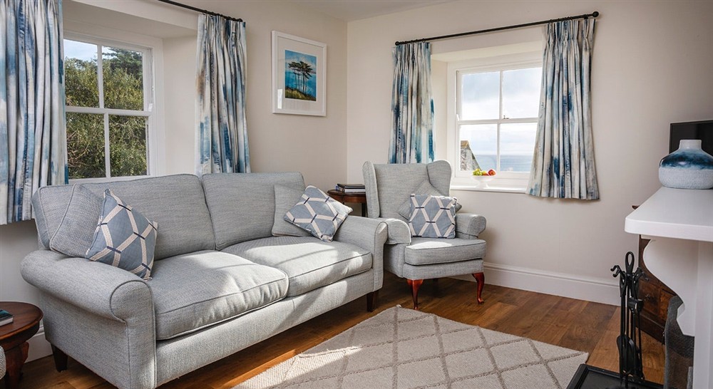 The sitting room at Gwendra Granary in Truro, Cornwall