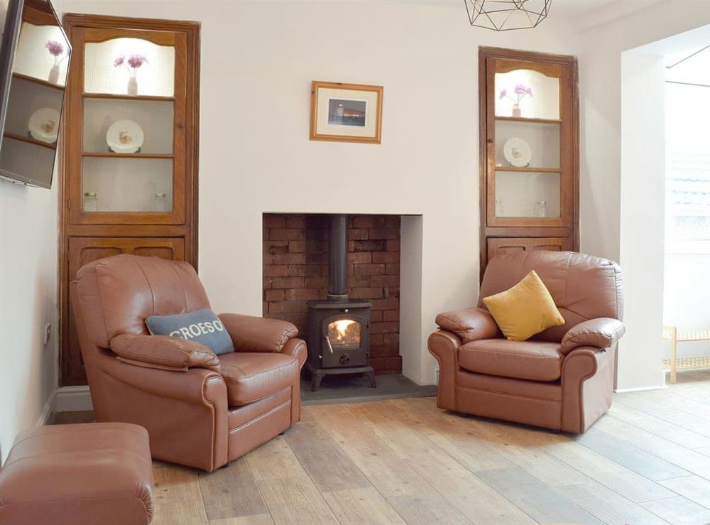 Warm and cosy living area at Gwylfa in Trimsaran, near Kidwelly, Carmarthenshire, Dyfed