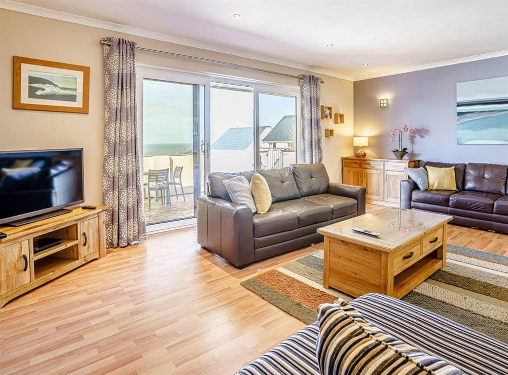 Living room at Gwynt y Mor in Gwbert, Cardigan Bay, Dyfed