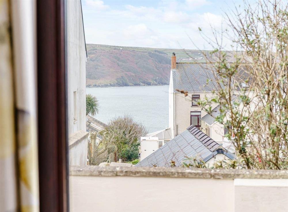 View from bedroom window at Gwynt y Mor in Gwbert, Cardigan Bay, Dyfed