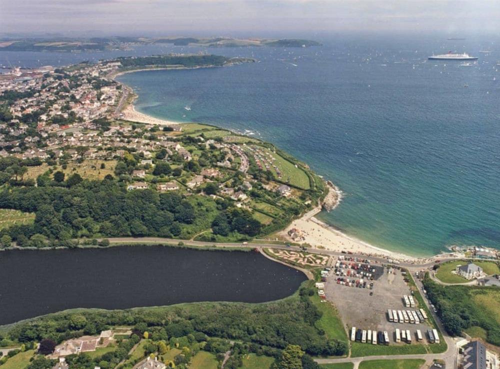 Aerial view of Falmouth Bay at Gylly Beach View in Falmouth, Cornwall