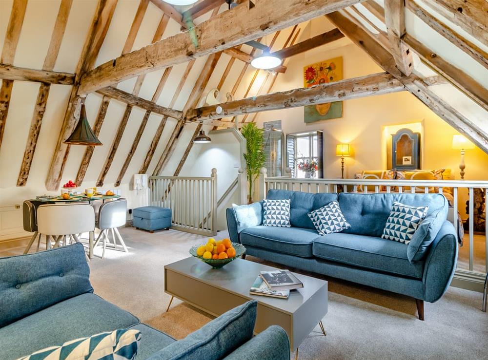 Living area at Haberdashers Loft in Bungay, Suffolk