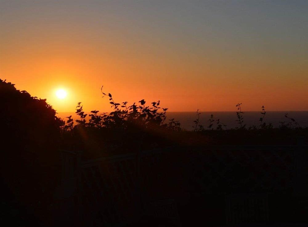Sunset viewed from the property at Haddock’s End in Pendeen, Penzance, Cornwall., Great Britain
