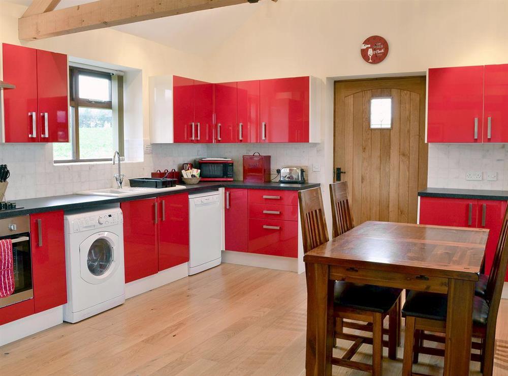 Well presented kitchen/ dining area at Haddock’s Nook in Aldwark, near Alne, North Yorkshire