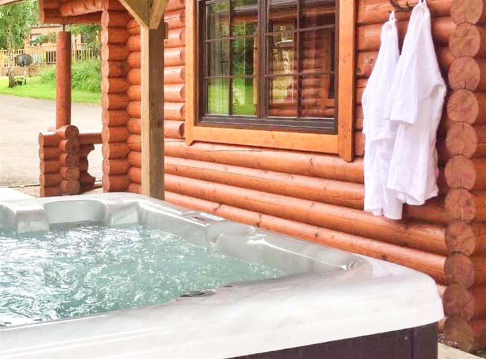 Hot tub at Hadrians Lodge in Felton, near Morpeth, Northumberland