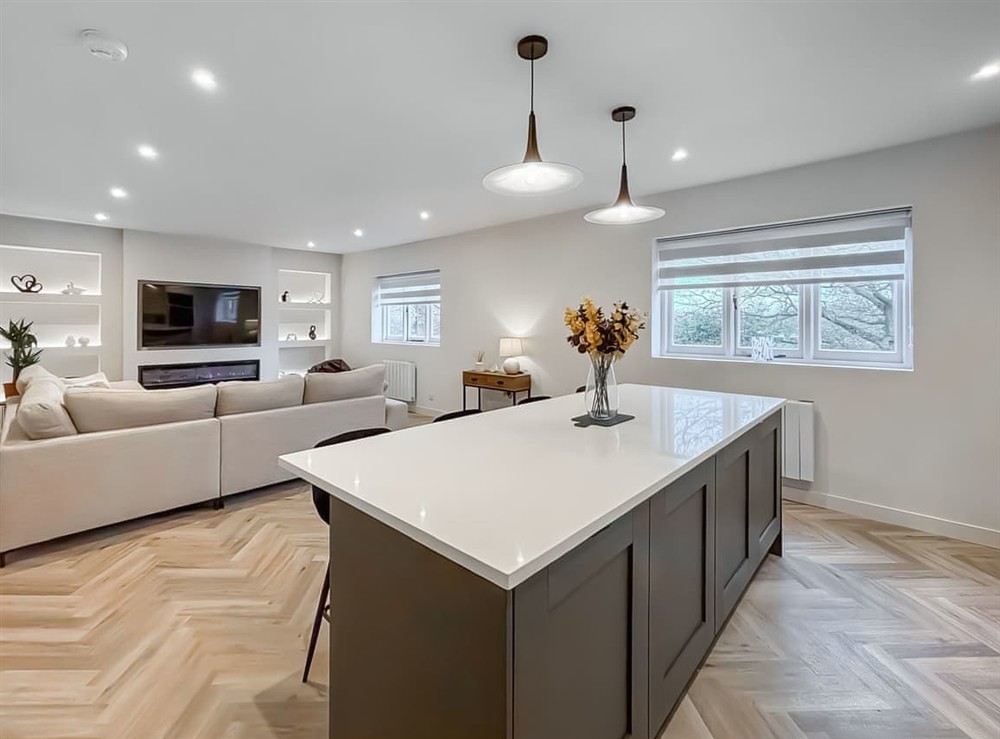 Open plan living space at Hafan Fach in Chirk, near Llangollen, Clwyd