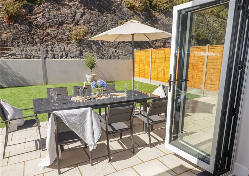 This is the patio at Hafan Y Gof, Cenarth