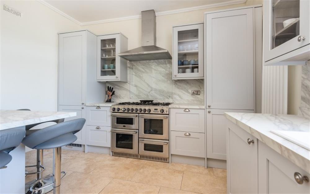 Fully-equipped kitchen with 6 ring hob and range oven. at Halcyon in Dartmouth
