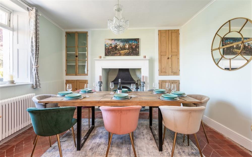 Stylish dining room blending the old with the new. at Halcyon House in Dartmouth