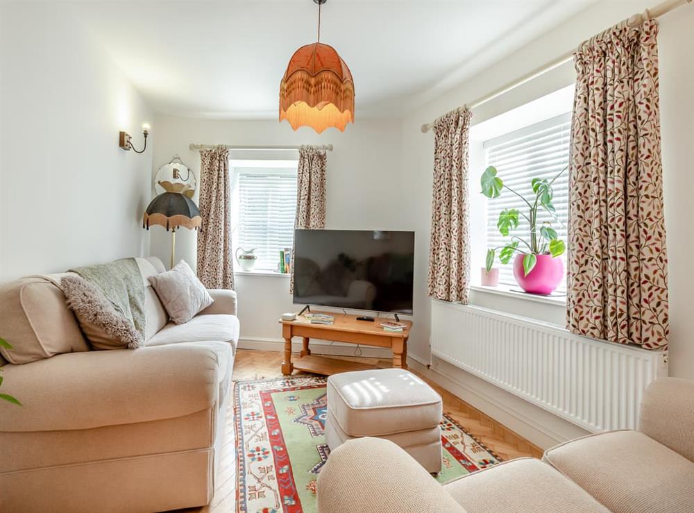 Living room at Half Pint Cottage in Uplyme, near Lyme Regis, Devon
