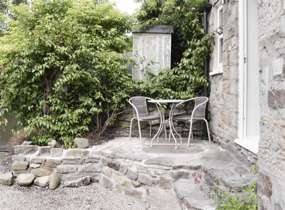 Charming patio area at Halfehill Cottage in Richmond, North Yorkshire