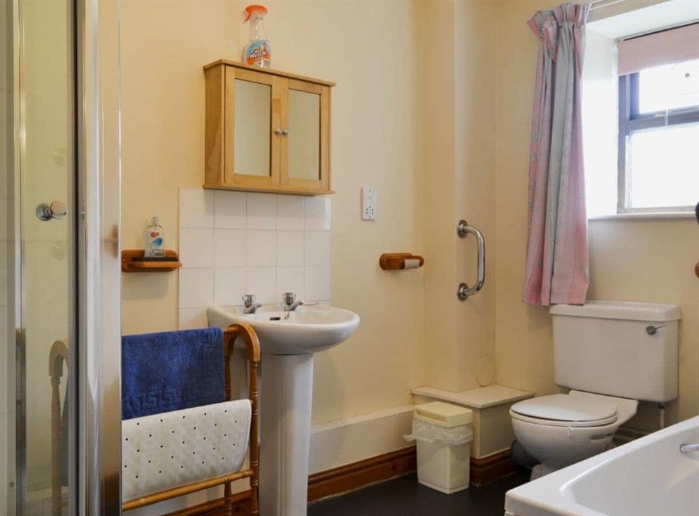 En-suite bathroom at Halford Big Barn in Craven Arms, Shropshire