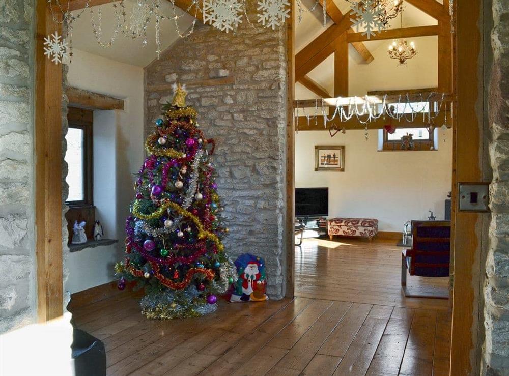 Beautifully decorated for Christmas at Hall Barn in Earl Sterndale, near Buxton, Derbyshire
