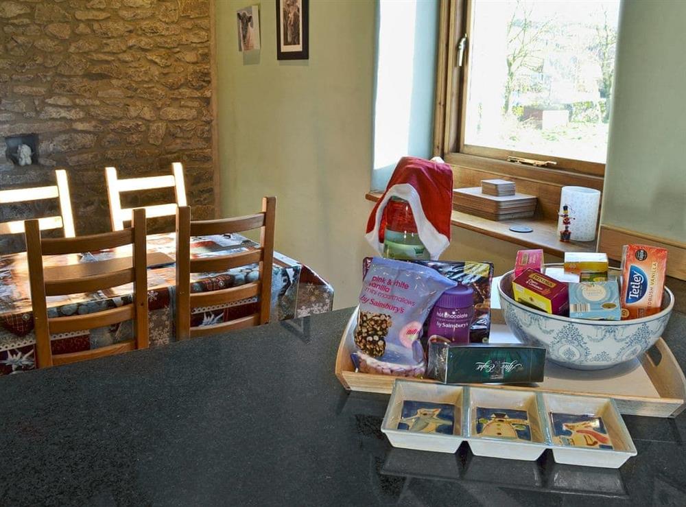 Christmas welcome pack at Hall Barn in Earl Sterndale, near Buxton, Derbyshire