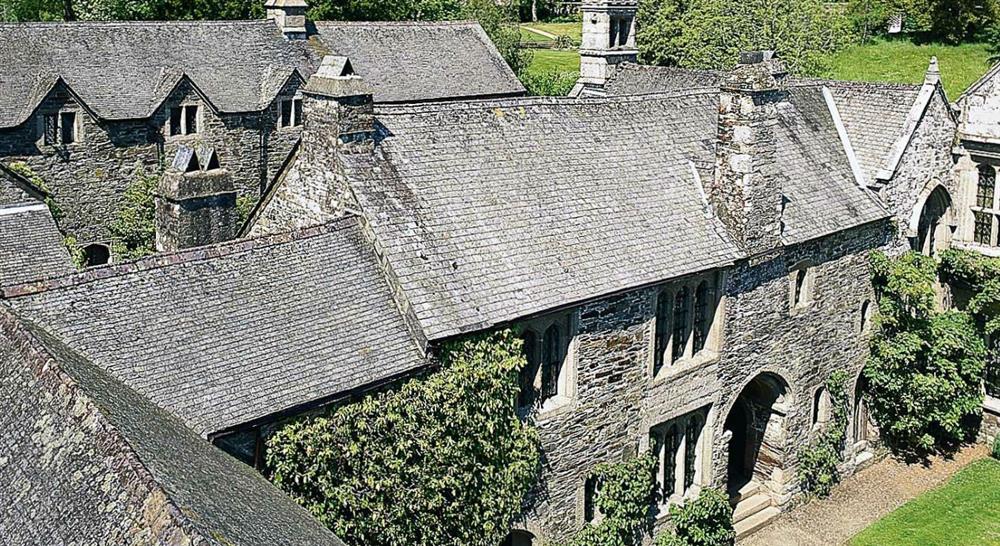 The exterior of Hall Court, Cotehele, St Dominick, Cornwall