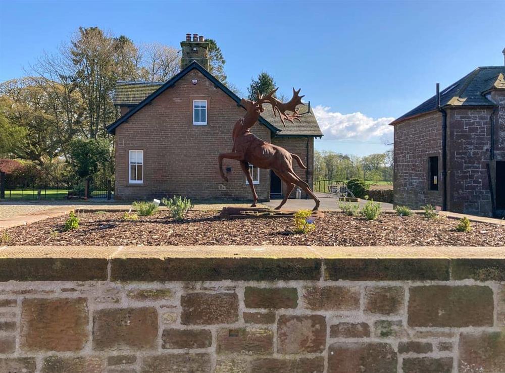 Spacious picturesque courtyard with parking for at least 7 vehicles at Halleaths Home Farm in Lochmaben, Dumfries and Galloway, Dumfriesshire
