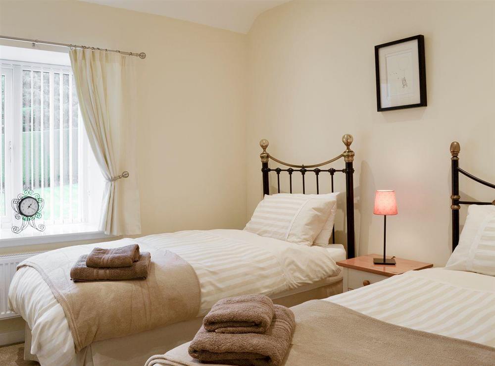Restful twin bedroom at Hameish Holiday Cottage in Kirkcudbright, Dumfries & Galloway, Kirkcudbrightshire