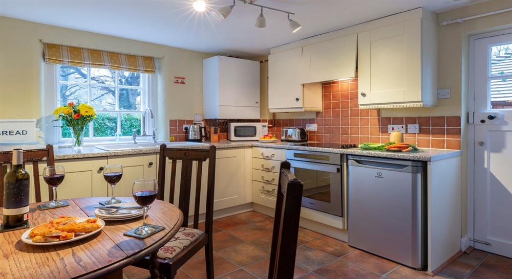 The kitchen and dining area at Hanbury Lodge in Droitwich, Worcestershire