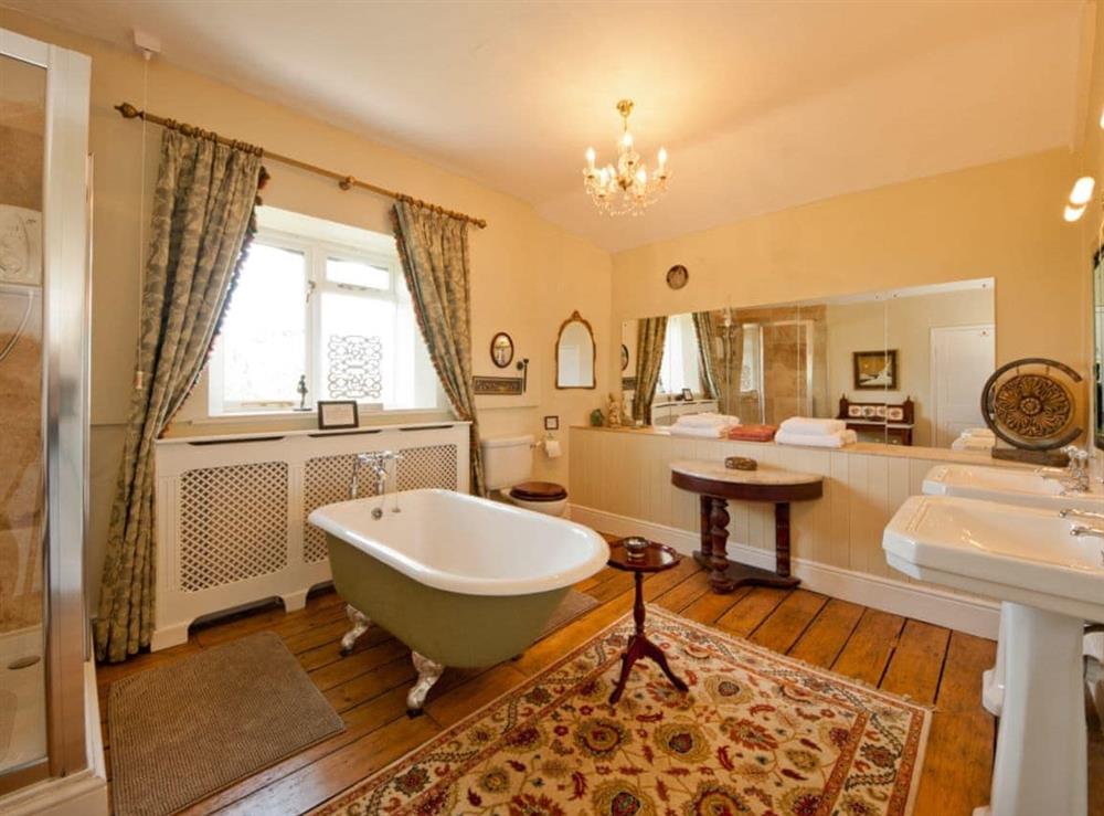 Bathroom at Handley Cross House in Harewood End, South Herefordshire., Great Britain