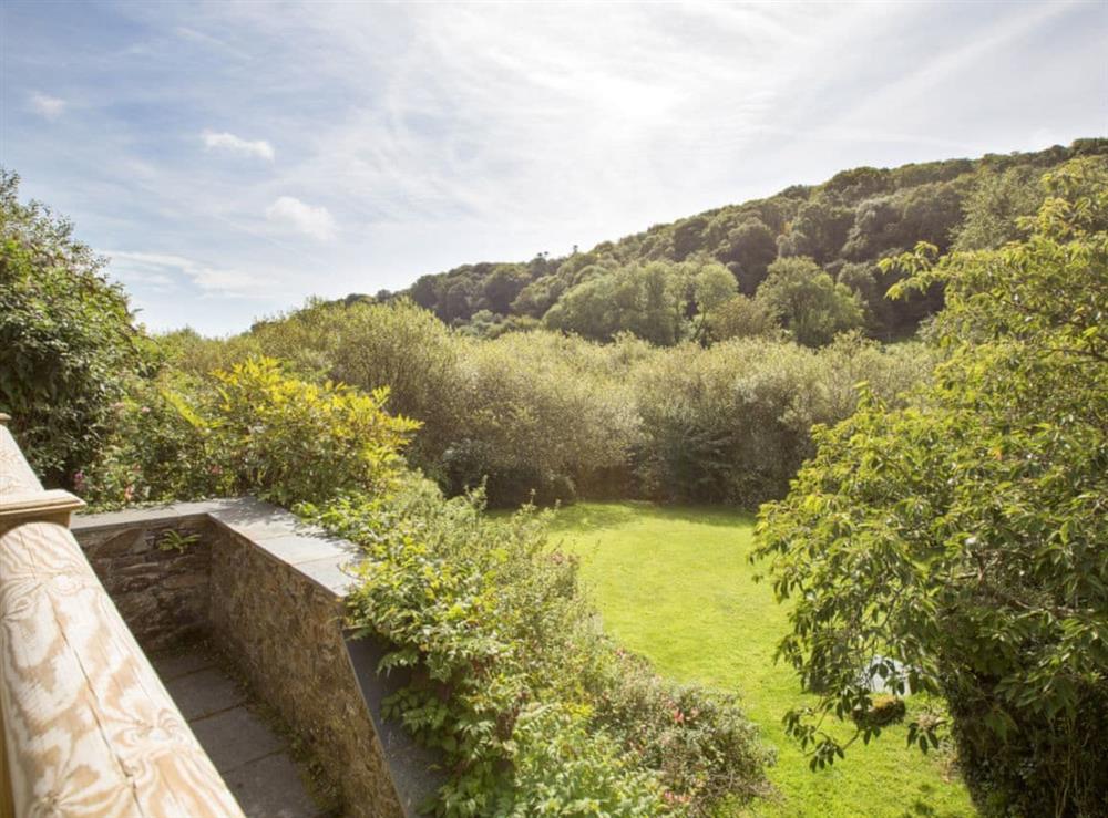 Views of the valley from the patio at Hanger Mill Barn in Salcombe, Devon