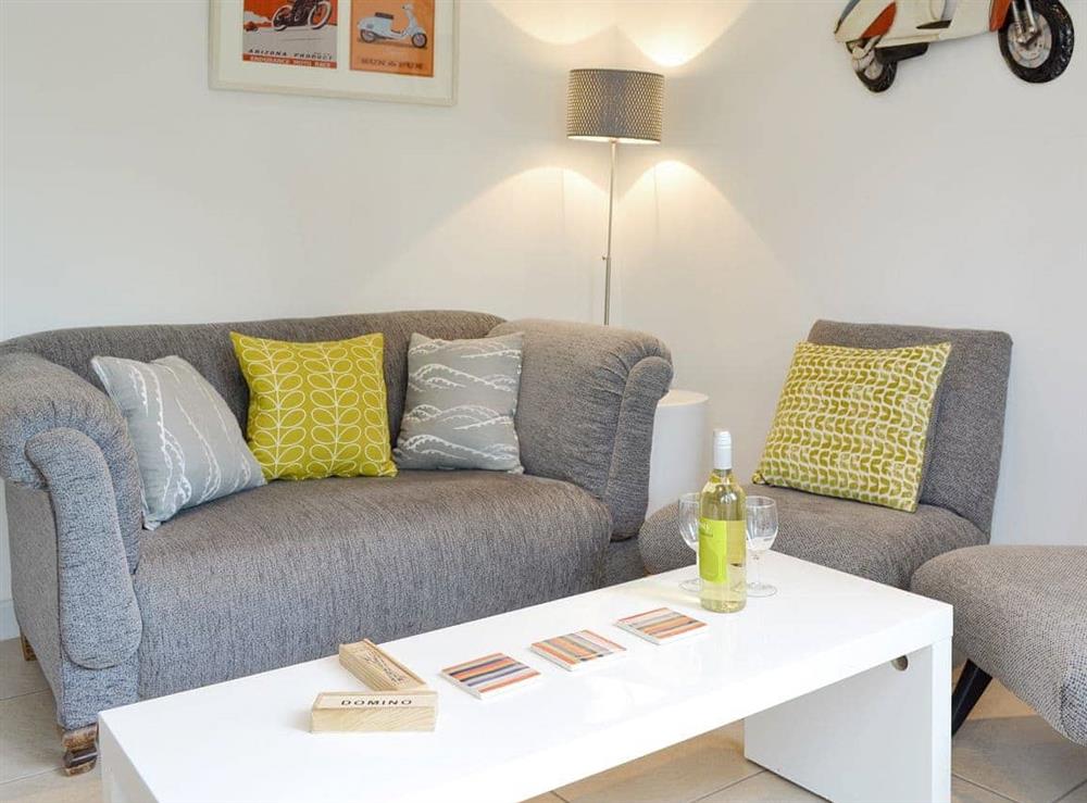 Stylish living area at Happys in St Ives, Cornwall