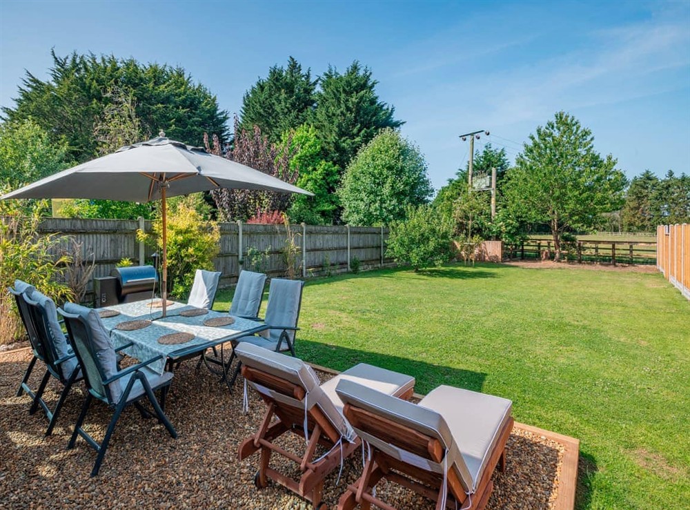 Sitting-out-area at Harbord House in Colton, Norfolk