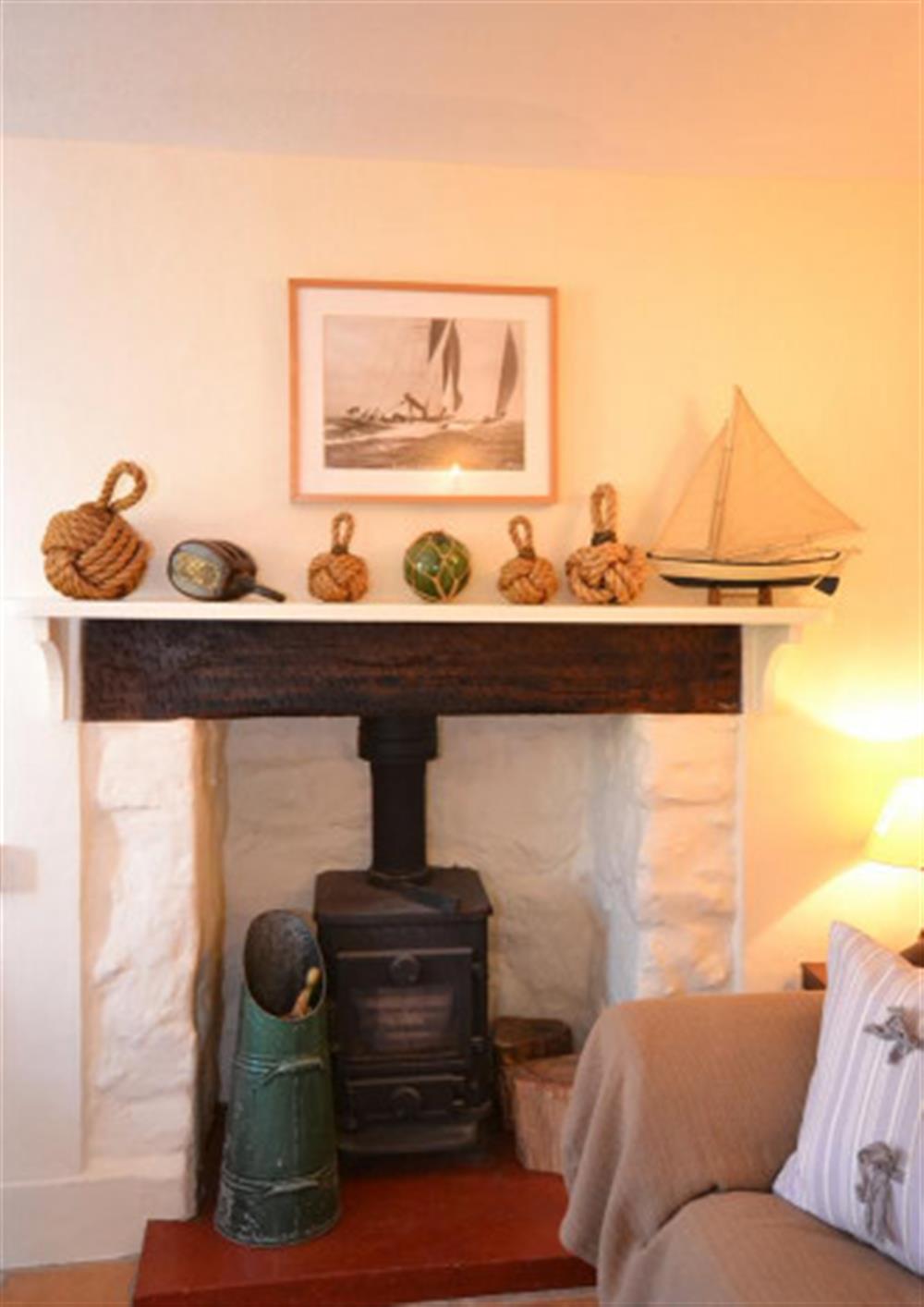 The log burner at Harbour Cottage in Hope Cove